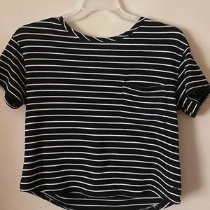 American Eagle B&W Striped Soft & Sexy Shirt